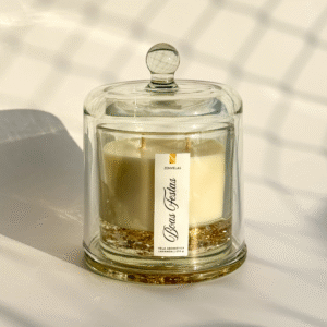 Vela Aromática na Cúpula Base Dourada 270g - Decoração Luxo