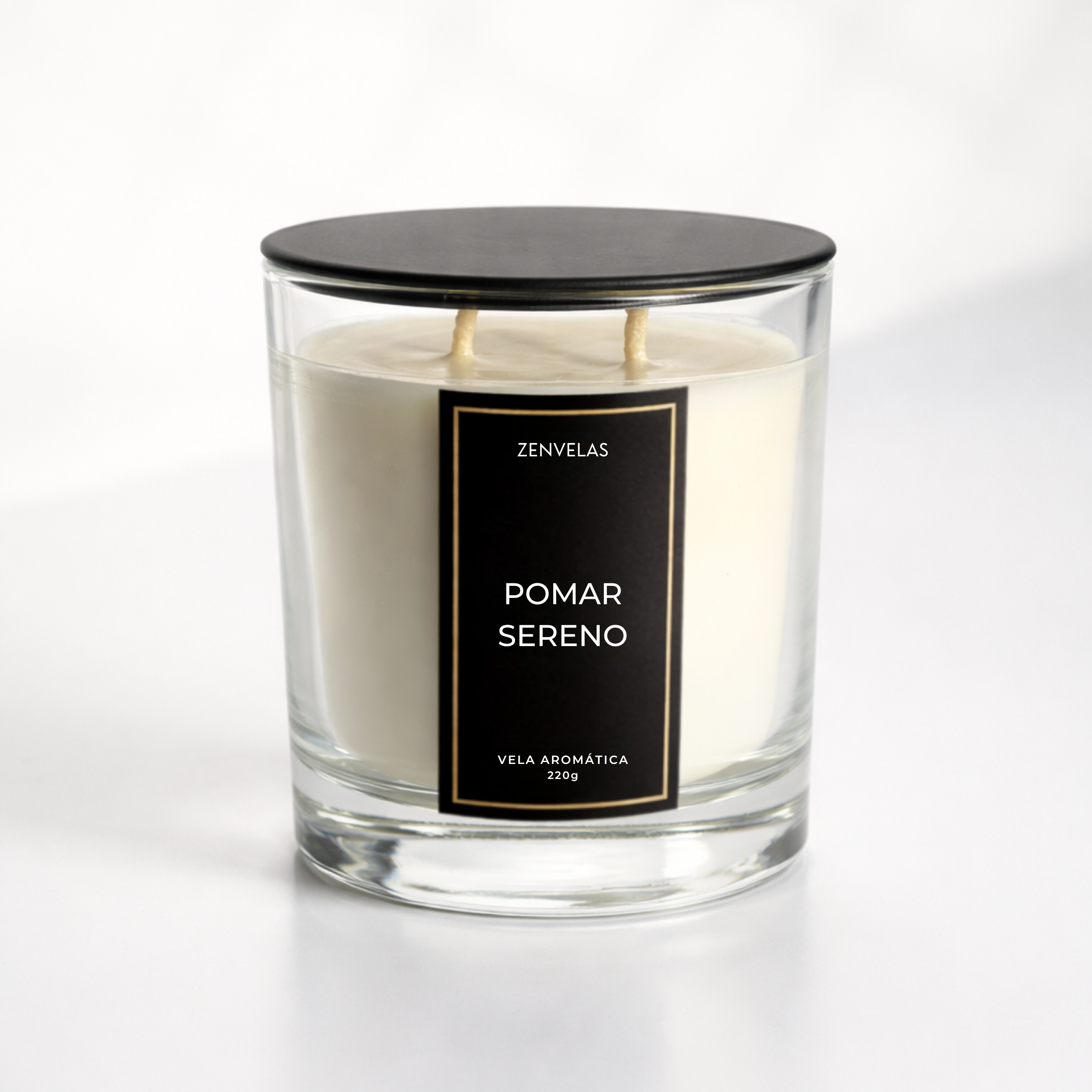 Vela aromática perfumada premium artesanal 220g pomar sereno